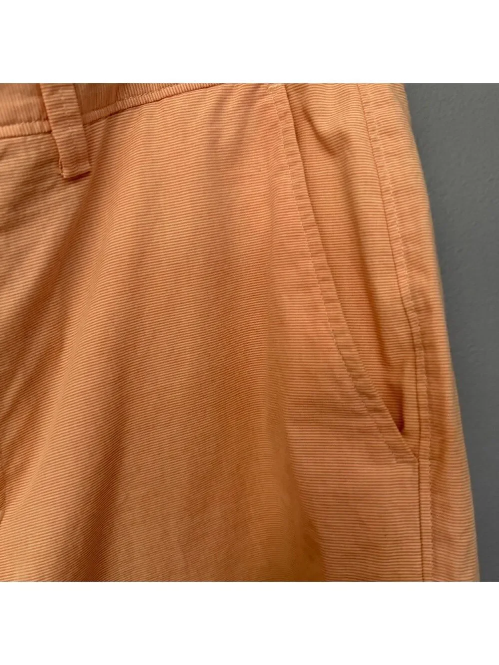 Crew Gramercy Shorts Men’s Size 32 Peach Stripe Cotton Flat Front Classic Preppy